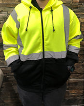 Load image into Gallery viewer, Yellow &amp; Black Reflective Adult Zip Up Jacket
